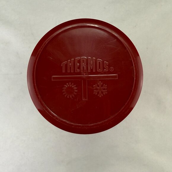 Vintage Thermos King Seeley Hot Cold Vacuum Bottle Red Tan - Picture 5 of 16